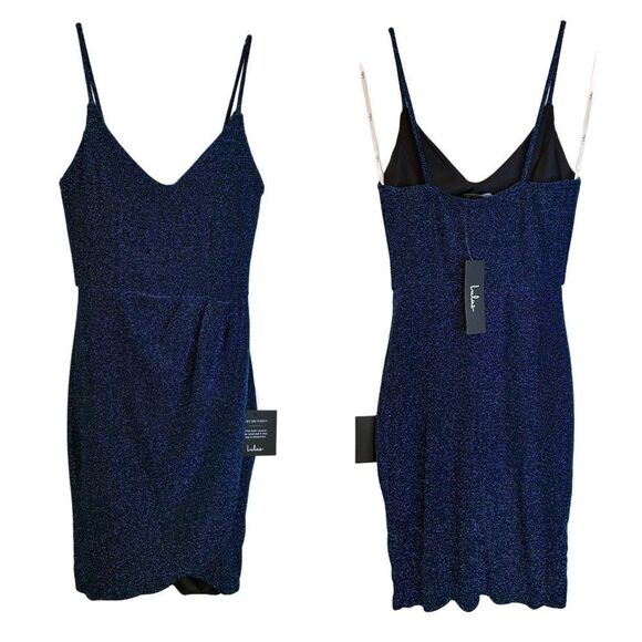 NWT Lulus Forever Your Girl Metallic Teal Bodycon Dress - Picture 2 of 7